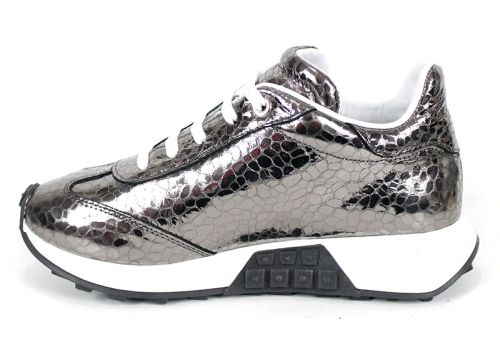 Sunny Pace – дамски сникърси от естествена кожа в платинено