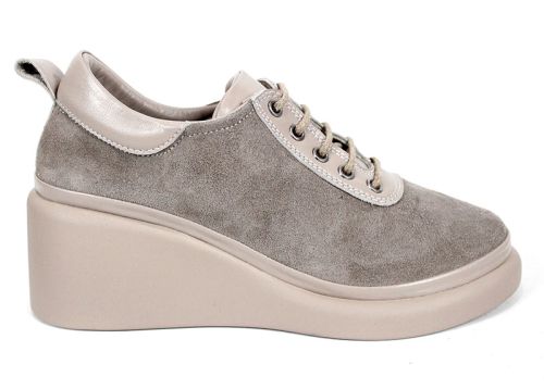 Дамски меки обувки Linea Ease от естествен визон велур и кожа