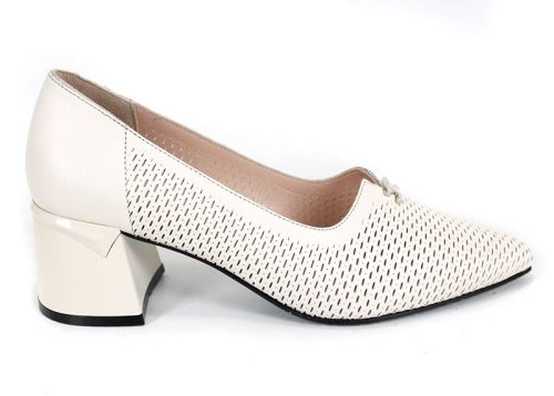 Civella – дамски летни официални обувки от естествена кожа с перфорация