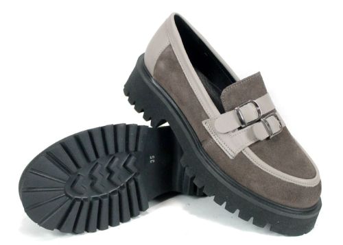 дамски лоуфъри естествен велур и кожа визон Elara Form