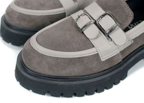 дамски лоуфъри естествен велур и кожа визон Elara Form