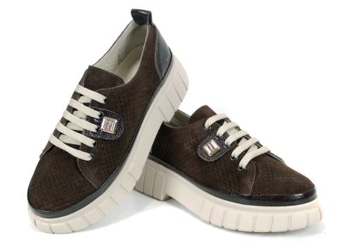 Nova Grace дамски обувки със стилни лакови детайли и кожена стелка