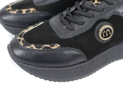 Vela Form – дамски модни сникърси от естествена кожа и велур в черно