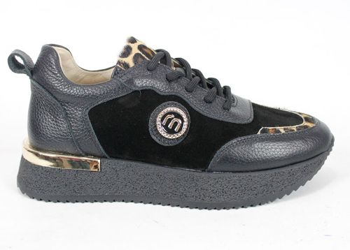 Vela Form – дамски модни сникърси от естествена кожа и велур в черно