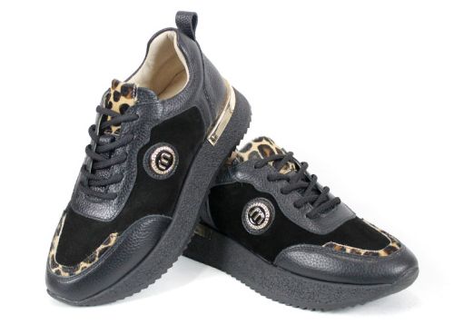 дамски черни сникърси Vela Form дебело спортно ходило