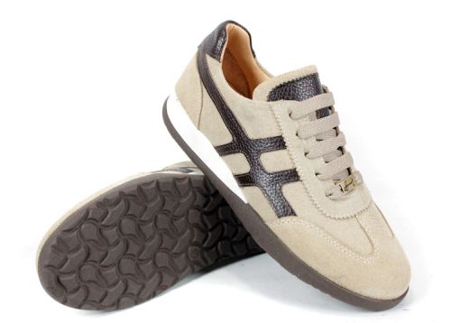 дамски сникърси Lumera Style велур визон с мрежести панели