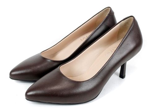 Orlena Vivo – дамски стилето обувки от естествена кожа в тъмно кафяво