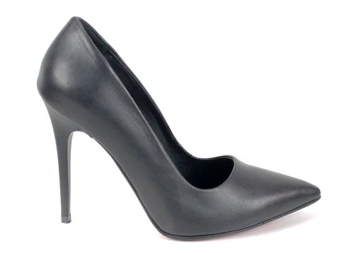 Celina Porto – Дамски стилето обувки от естествена кожа в черен мат