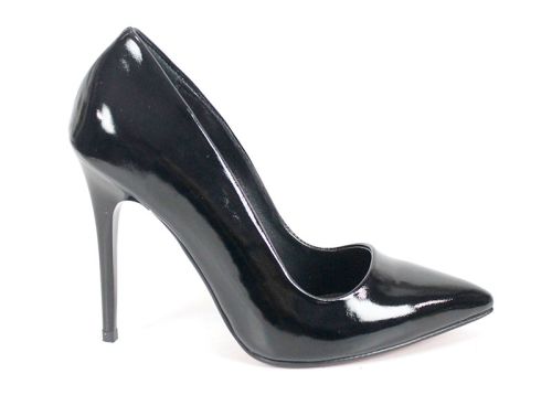 Celina Porto – Дамски стилето обувки от естествен лак, черни