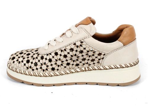 Bellora Vita – дамски летни обувки от естествена кожа с перфорация в бежово