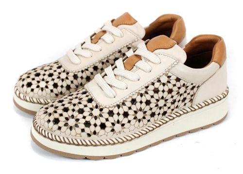 Bellora Vita – дамски летни обувки от естествена кожа с перфорация в бежово