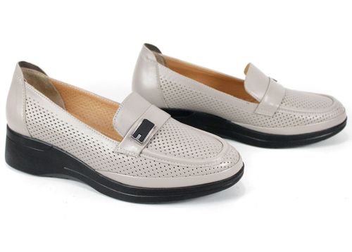 дамски обувки визон естествена кожа перфорирани мокасини Eloria Form