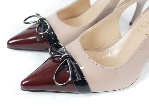 Siena Touch – дамски елегантни сандали от естествен лак в бежово и бордо