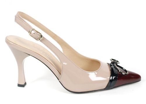 Siena Touch – дамски елегантни сандали от естествен лак в бежово и бордо