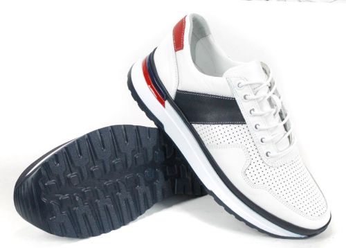 мъжки спортни обувки бяло кожа Porto Vento