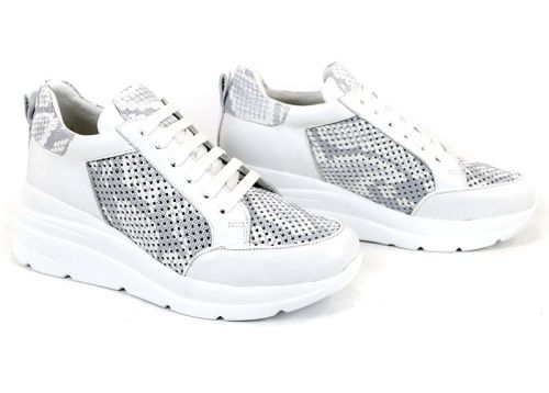 дамски обувки Modern Allure бяло сиво перфорация