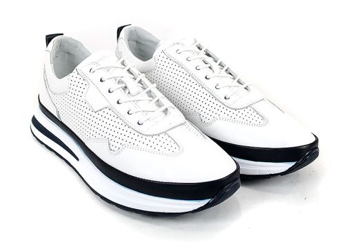 Urban Poise – мъжки летни обувки спортен стил от естествена кожа в бяло