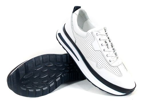 бели мъжки спортни обувки от естествена кожа за лято