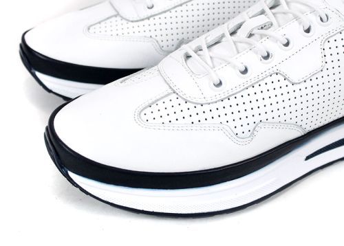 Urban Poise – мъжки летни обувки спортен стил от естествена кожа в бяло