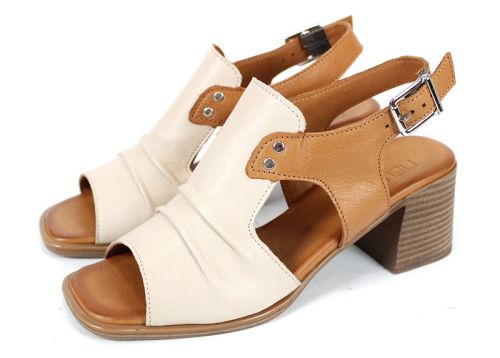 Belle Allure – дамски сандали от естествена кожа в бежово и светло кафяво