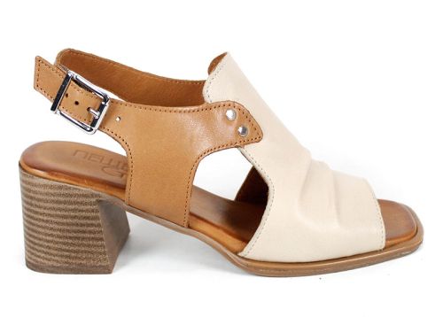 Belle Allure – дамски сандали от естествена кожа в бежово и светло кафяво