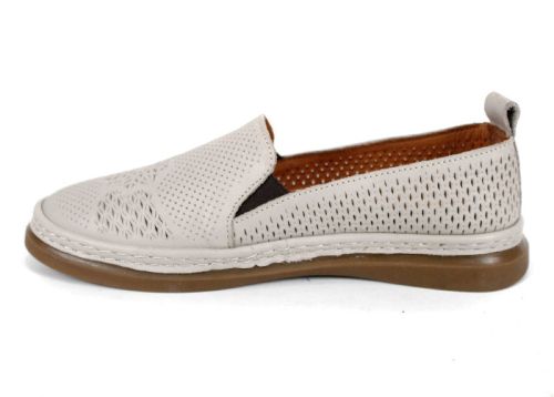 Летни обувки Selina Vanté – дамски модел от естествена кожа в сиво със ситна перфорация