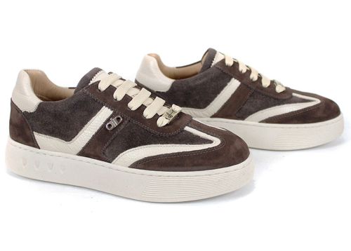 Dorelle Vita – дамски сникърси от естествен велур в тъмно кафяво с бежови акценти