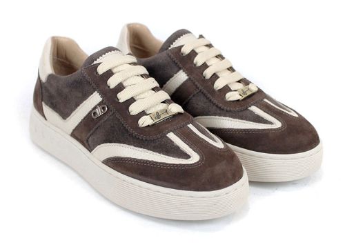 Dorelle Vita – дамски сникърси от естествен велур в тъмно кафяво с бежови акценти