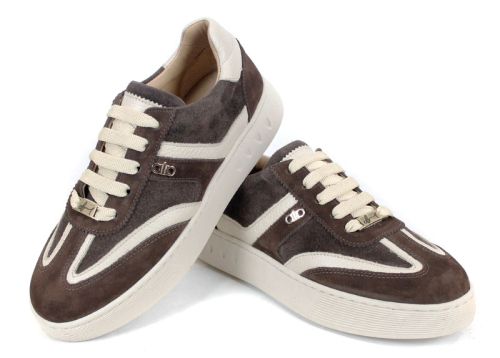 Dorelle Vita – дамски сникърси от естествен велур в тъмно кафяво с бежови акценти