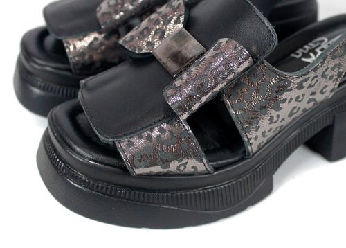 Pantofi casual dama din piele naturala cu imprimeu floral - model Luna