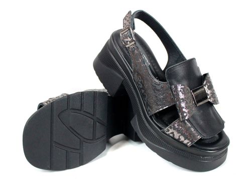 Pantofi casual dama din piele naturala cu imprimeu floral - model Luna