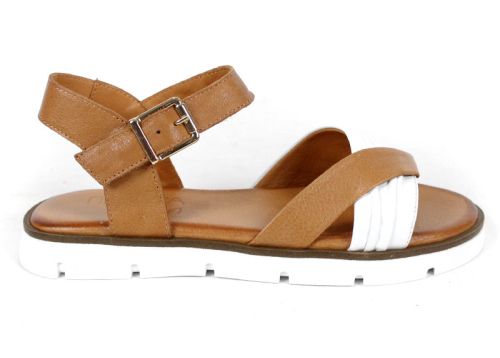 летни дамски сандали естествена кожа комбинация