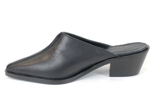 Meliora Grace – елегантно дамско сабо от естествена кожа в черно с изтънчен силует