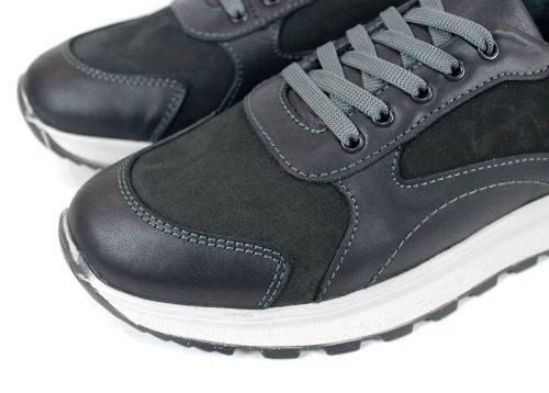 Reno Craft – мъжки спортно-ежедневни обувки от естествена кожа и набук в черно