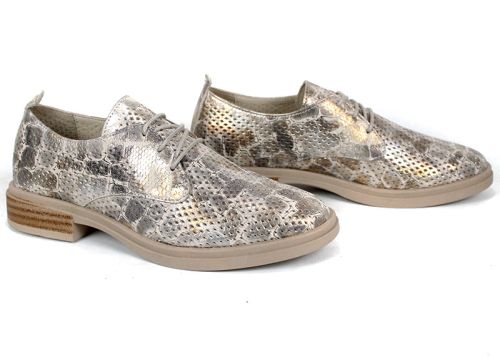 дамски летни обувки кожа перфорация кроко визон