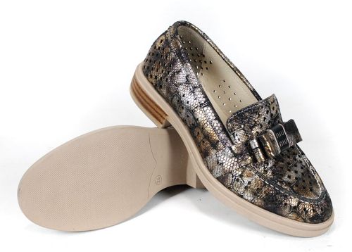 летни дамски обувки кафяво златисто