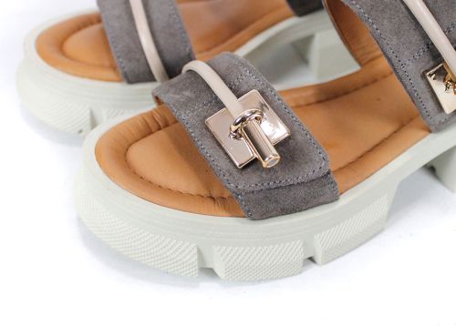 дамски сандали с каишка визон