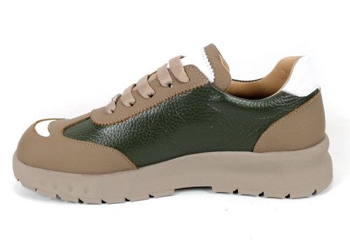 Virella Note – дамски сникърси от естествена кожа в зелено и визон