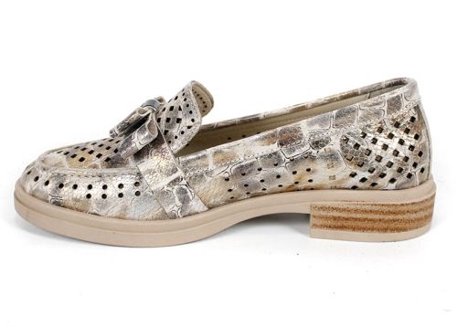 елегантни дамски обувки с нисък ток кожа