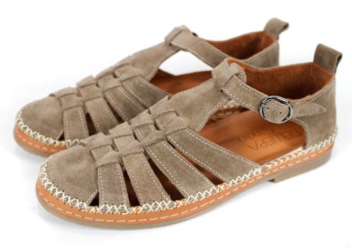 Дамски сандали Novira Sense от естествен велур – визон