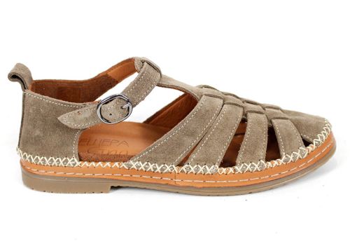 Дамски сандали Novira Sense от естествен велур – визон