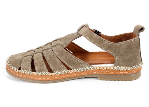 Дамски сандали Novira Sense от естествен велур – визон