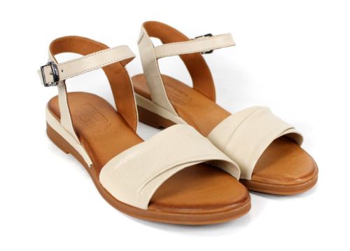 Nerelle Vita – sandale damă din piele naturală bej, confortabile cu talpă joasă