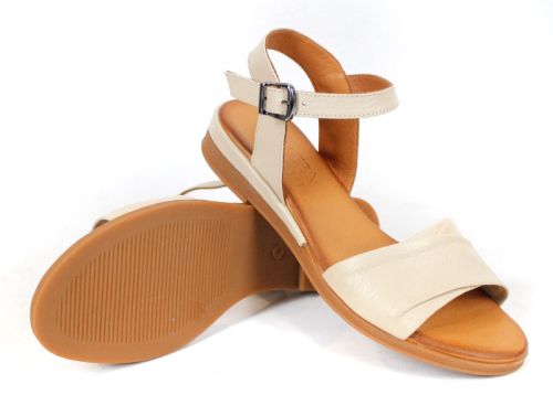 Nerelle Vita – sandale damă din piele naturală bej, confortabile cu talpă joasă