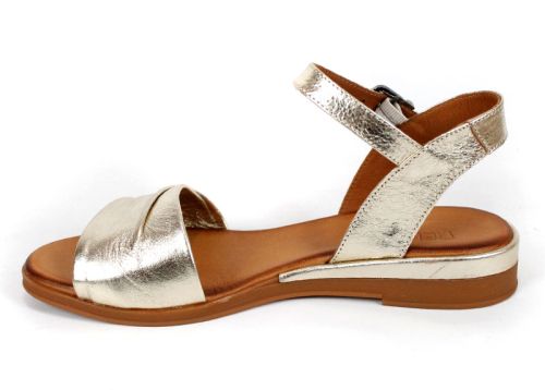 Nerelle Vita – sandale damă din piele naturală aurie cu talpă joasă