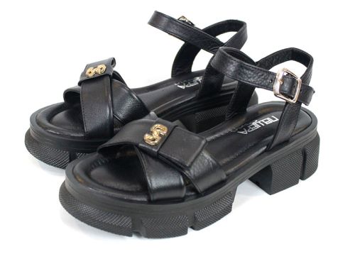 sandale dama piele naturală cu detaliu decorativ