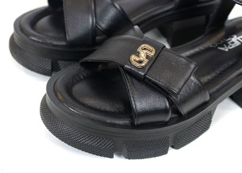 sandale dama piele naturală cu detaliu decorativ