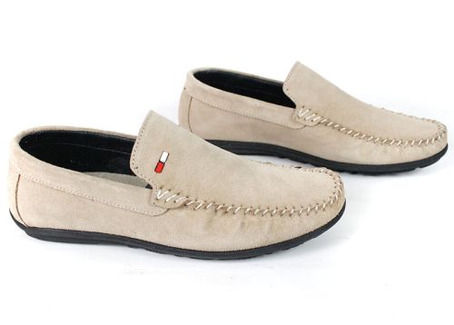 Miro Classico – Mocasini bărbătești din piele naturală velur bej