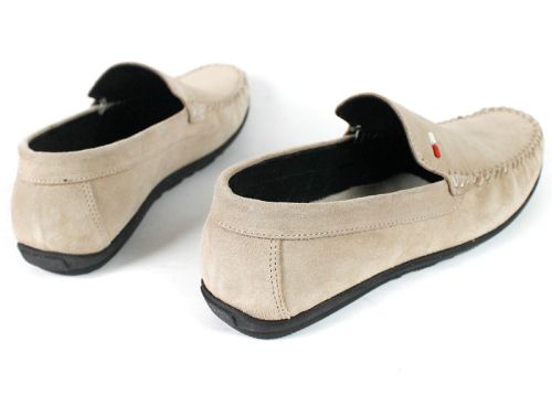 Miro Classico – Mocasini bărbătești din piele naturală velur bej