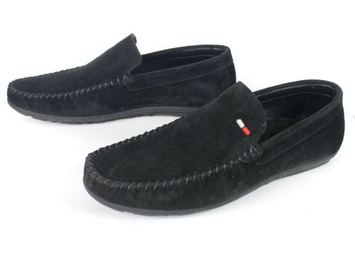 Mocasini negri din velur natural Miro Classico